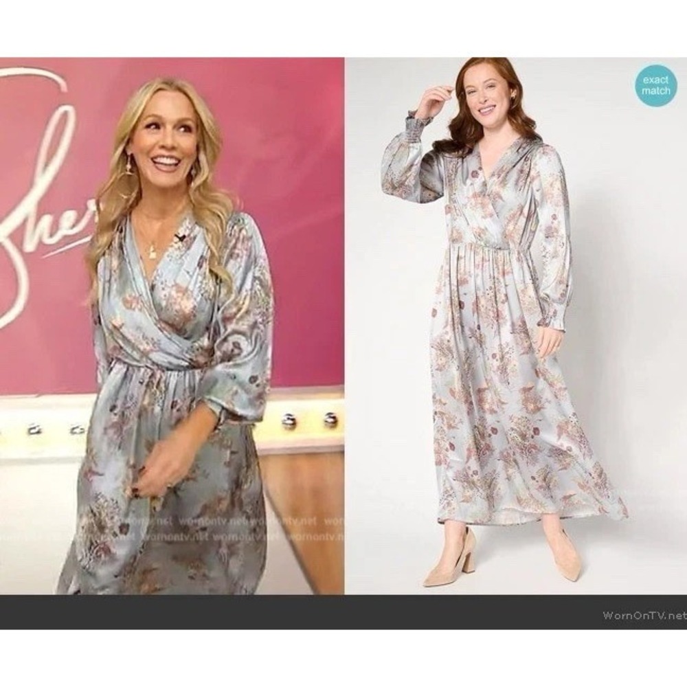 Me by Jennie Garth Women's Dress Sz Med Misty Woven Maxi Blue- Gray  NWOT